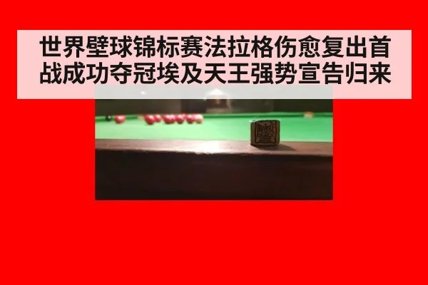 世界壁球锦标赛法拉格伤愈复出首战成功夺冠埃及天王强势宣告归来